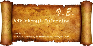Várkonyi Eufrozina névjegykártya